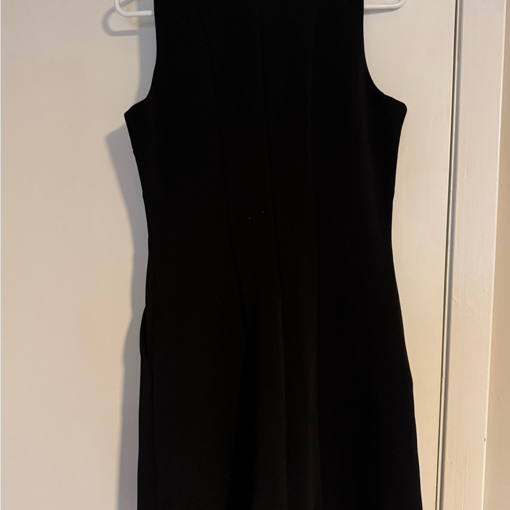Pim & Larkin black sleeveless dress with zip up back and pockets
